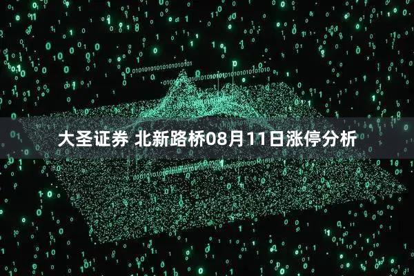 大圣证券 北新路桥08月11日涨停分析